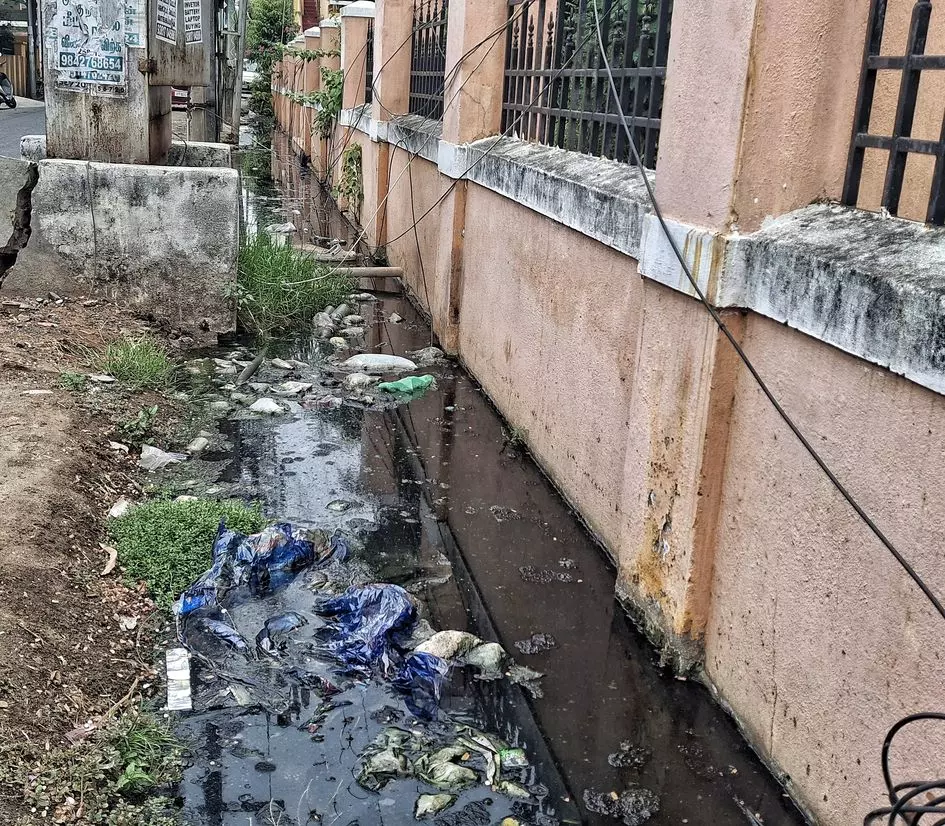 பூங்காவை சுற்றி கழிவுநீர் பூங்காவை சுற்றி கழிவுநீர்