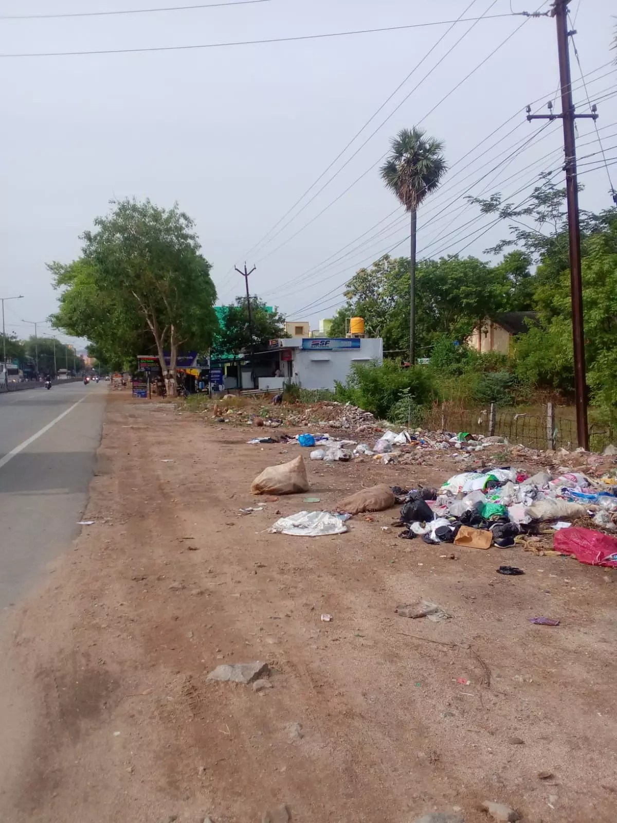 சாலையோரம் கொட்டப்படும் குப்பைகள் சாலையோரம் கொட்டப்படும் குப்பைகள்
