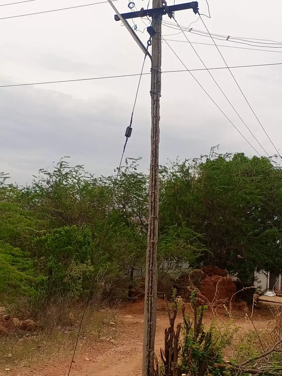 சேதமடைந்த மின்கம்பம் சேதமடைந்த மின்கம்பம்